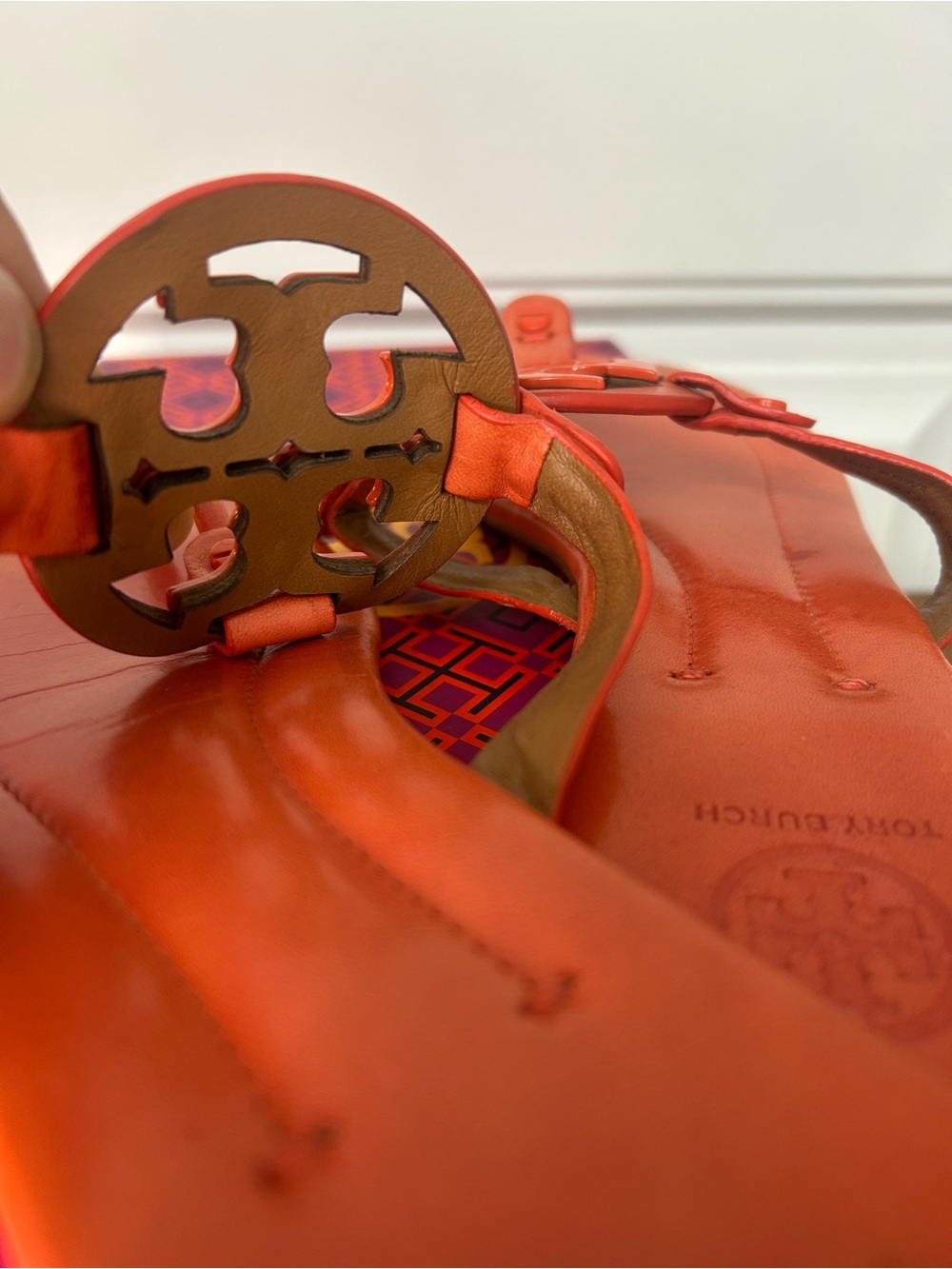 Tory Burch Miller Sandals Dark Poppy Red size 10 - Picture 5 of 5